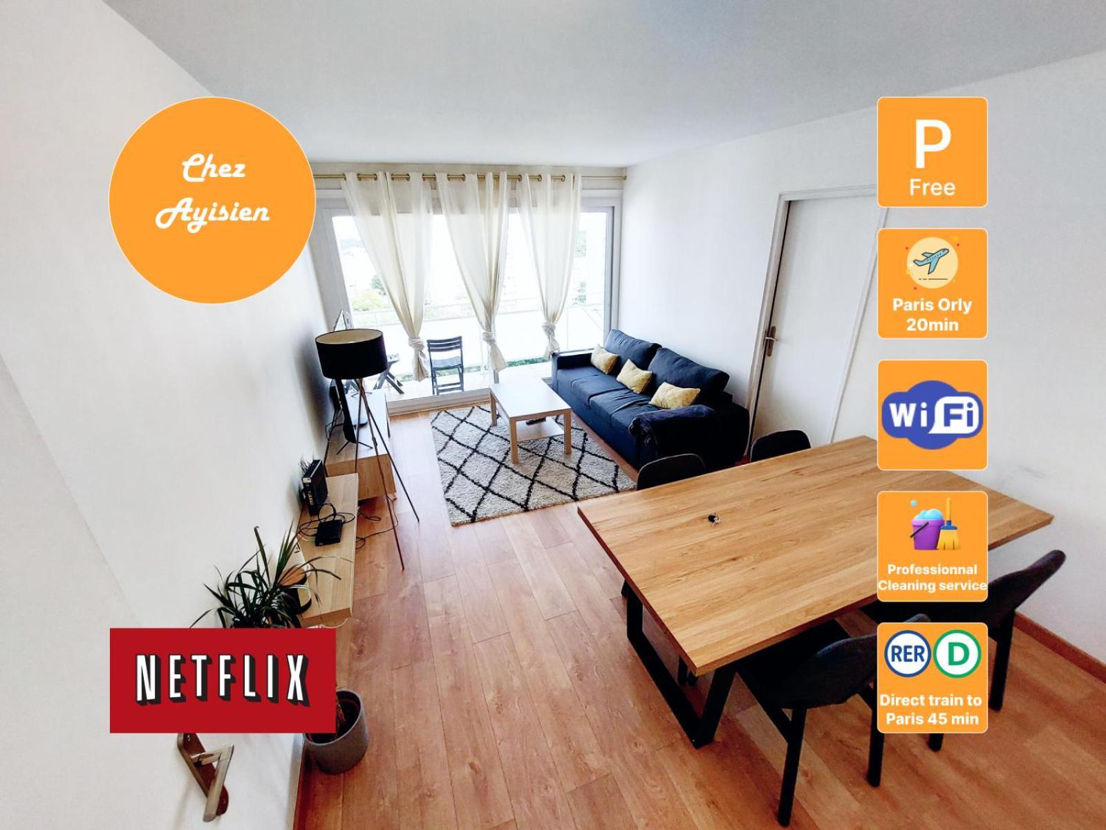 Beautiful & Cosy 3 Bedrooms Full Accommodation Ris-Orangis Bagian luar foto